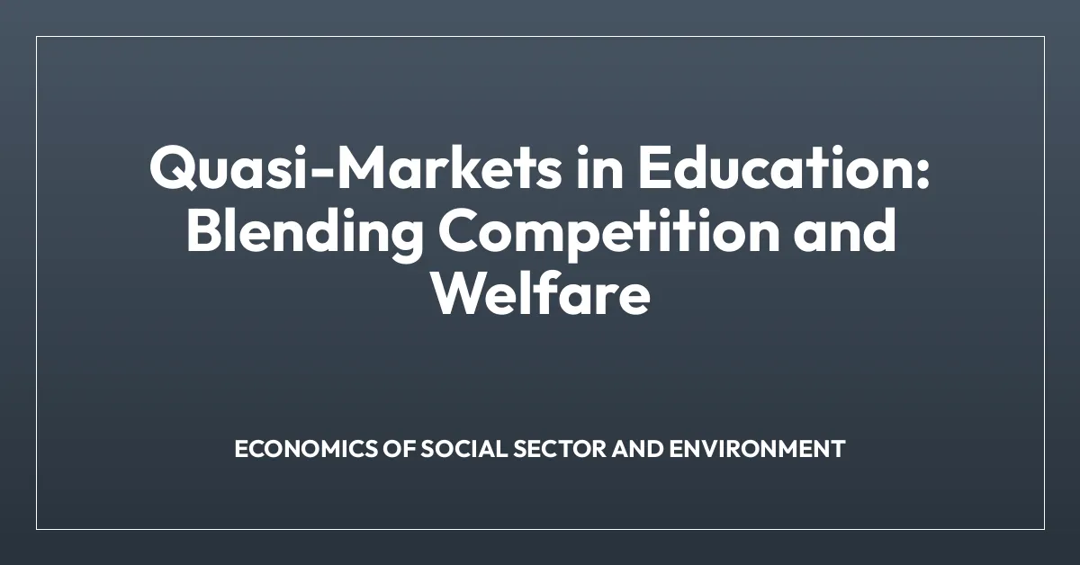 Quasi-Markets in Education: Blending Competition and Welfare