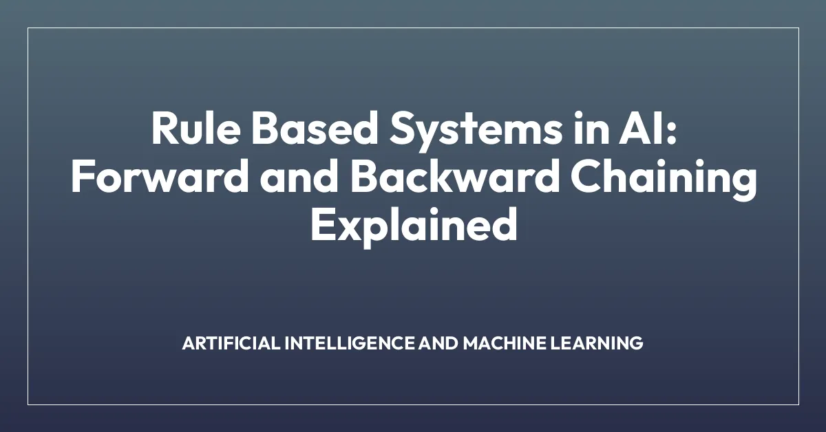 Rule Based Systems in AI: Forward and Backward Chaining Explained ...